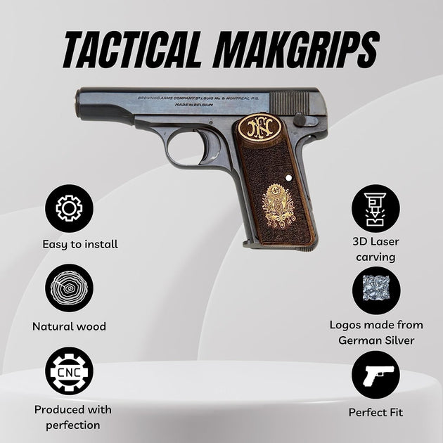 Poignées Diamant En Noyer KSD Pour Browning FN 1922 - Neuf, Compatibles, Marque KSD Grips