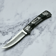 Wraith Damascus Pocket Knife with Honeycomb Resin Handle