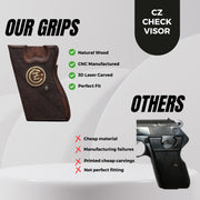 CZ Check Visor Grips Gun Gold Metal Grips