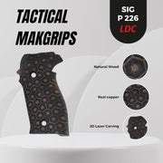 Sig Sauer P226 LDC II and LDC 2 Walnut Wood Grips Honeycomb Laser Engraving