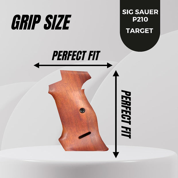 Sig P210 Wooden Target Grips, Enamel Cross Logo, Walnut Wood Gun Grips