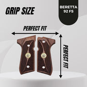 Beretta 92F 92 F 92FS 92 FS 92A1 92 A1 96 98 M9 M9A1 And Girsan Regard MC Gold Metal Grips