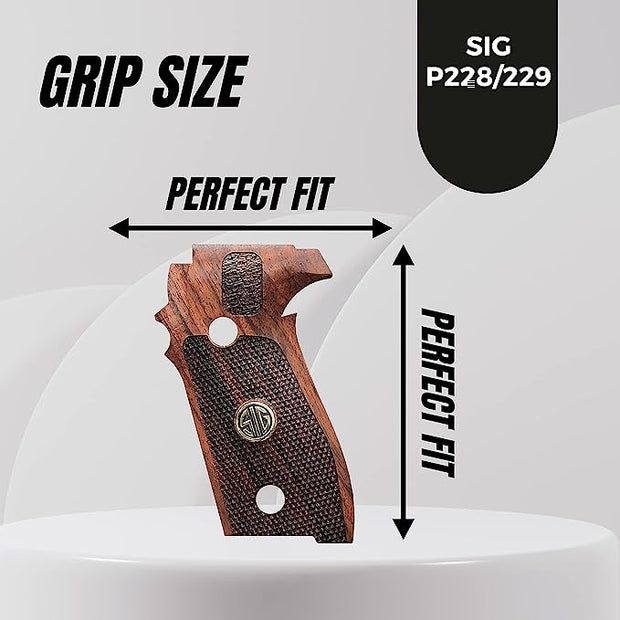 Sig Sauer P228 - P229 and M11-A1 Silver Metal Grips(P229 (DA/SA) (Doesn`t fit P229 Legion SAO))