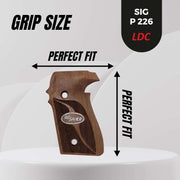 Sig Sauer P226 LDC II and LDC 2 Walnut Wood Grips Gold Metal Logo