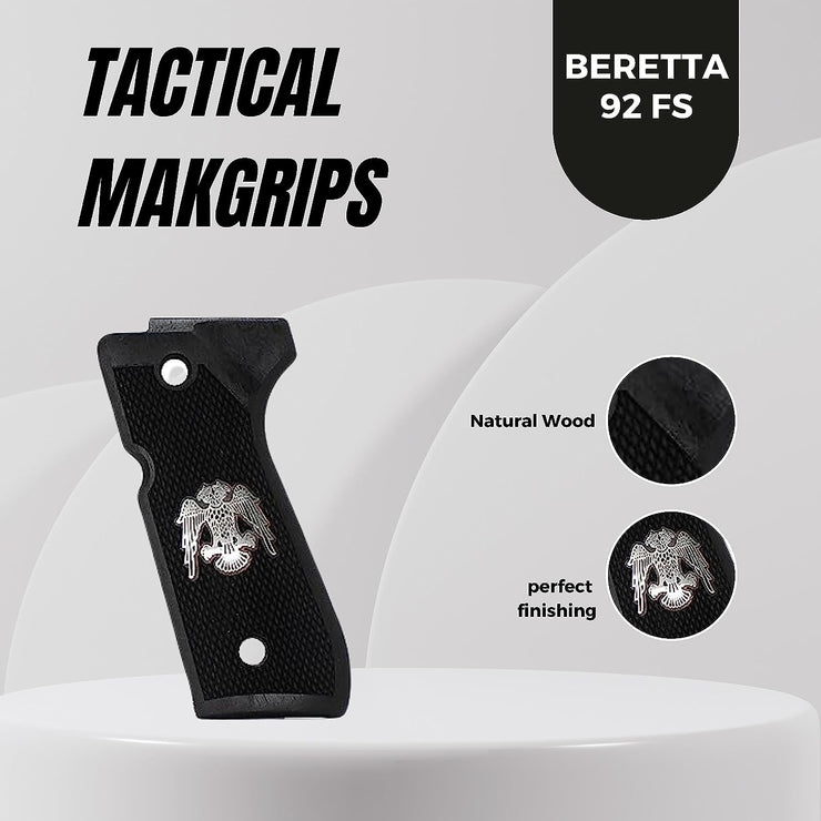 Beretta 92F 92 F 92FS 92 FS 92A1 92 A1 96 98 M9 M9A1 And Girsan Regard MC Silver Metal Grips