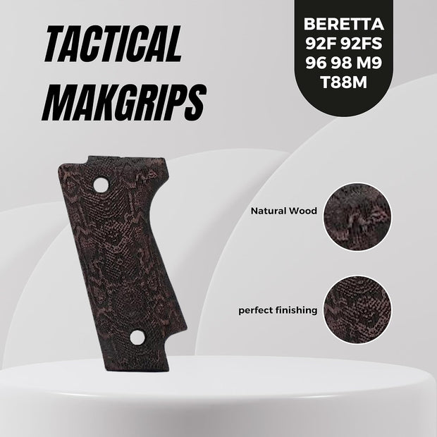 Beretta 92fs Landyard Grips Laser Engraving Walnut Wood Gungrip 92F 92FS 96 98 M9 T 88M