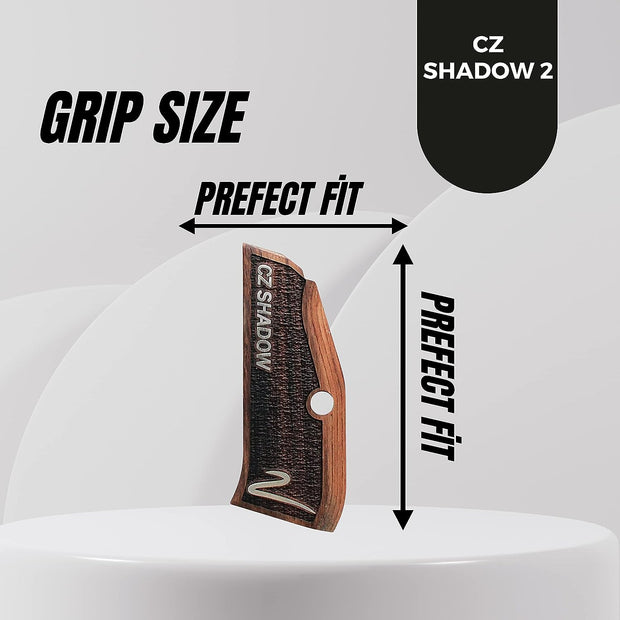 CZ Shadow 2 Grips, Premium Gun  Silver Metal Grips