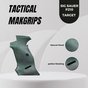 Sig P210 Wooden Target Grips, Walnut Wood Green Gun Grips