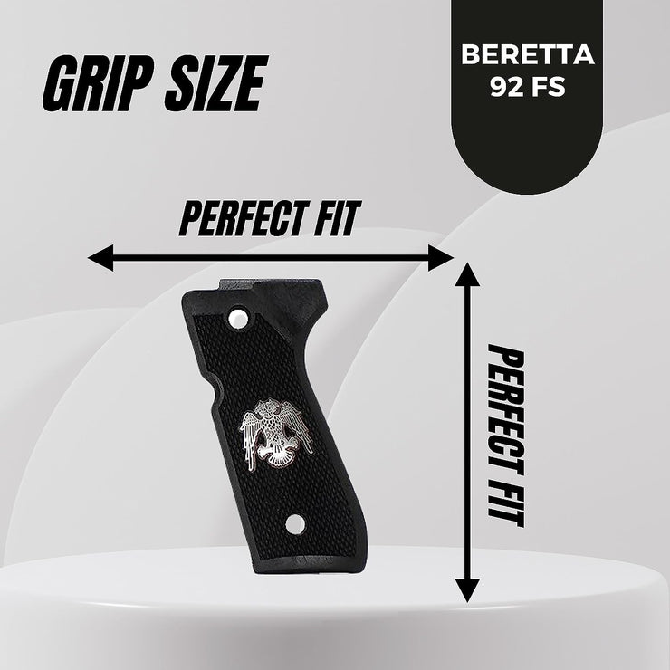 Beretta 92F 92 F 92FS 92 FS 92A1 92 A1 96 98 M9 M9A1 And Girsan Regard MC Silver Metal Grips