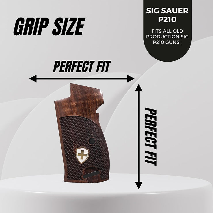 SIG P210 Landyard Wood Gold Metal Grips