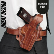Ruger P85 Gun Grips, Wooden Gun Silver Metal Grips