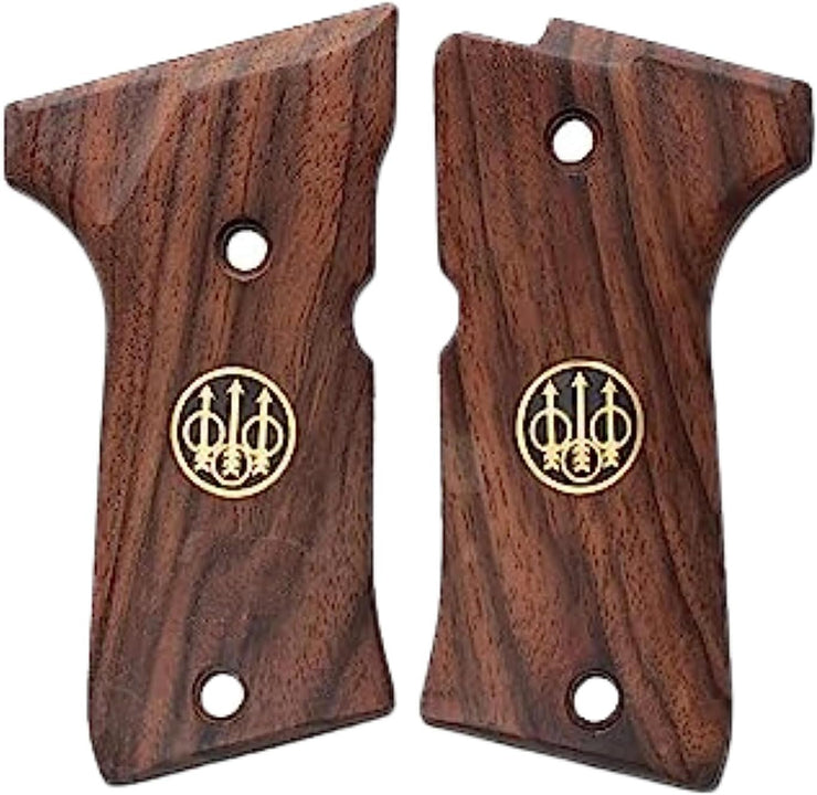 Beretta 92FS Compact Walnut Wooden Gun Gold Metal Grips