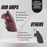 Colt Python  Grips, Professionel Shooting Grips, Target Gold Metal Grips