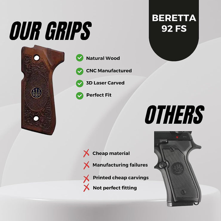 Beretta 92FS Gold Metal Grips