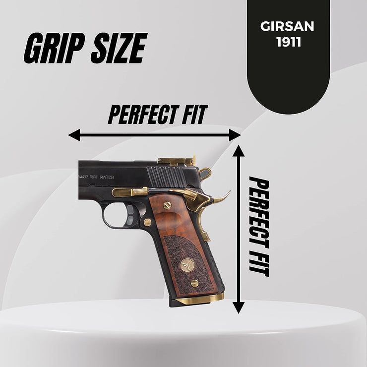 Girsan 1911 Wood Gun Gold Metal Grips