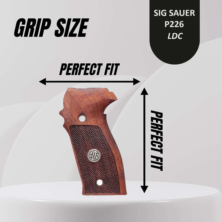 Sig Sauer P226 LDC II and LDC 2 Walnut Wood Grips Gold Metal