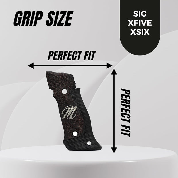 Sig Sauer X5, X6, X FIVE, X SIX Target Silver Metal Grips