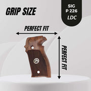 Sig Sauer P226 LDC II and LDC 2 Walnut Wood Grips Gold Metal Logo