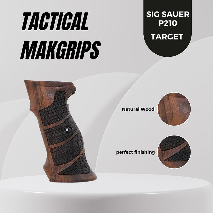 Sig P210 Wood Target Grips Textured Walnut Wood Gungrip Handcrafted