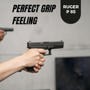 Ruger P85 Gun Grips, Wooden Gun Gold Metal Grips