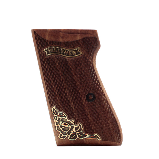 Walther PP Grips Wood Gold Metal Grips