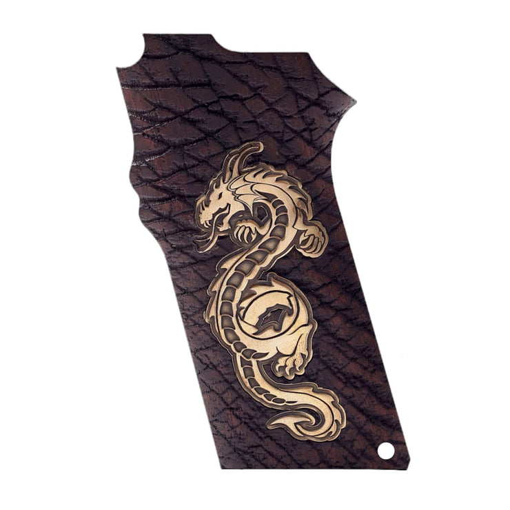 S&W 5906 Wood Grips Gold Metal