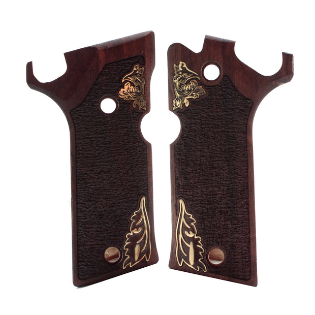 Beretta 92X Performance Gold Gravür Logo Walnut Wood Gun Grips