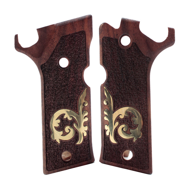 Beretta 92X Performance Gold Engraving Logo Walnut Wood Gun Grips