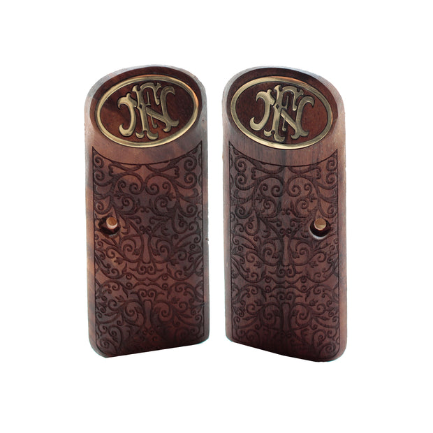 Browning FN 1922 Short Gold Logo Walnut Wood Gun Grips