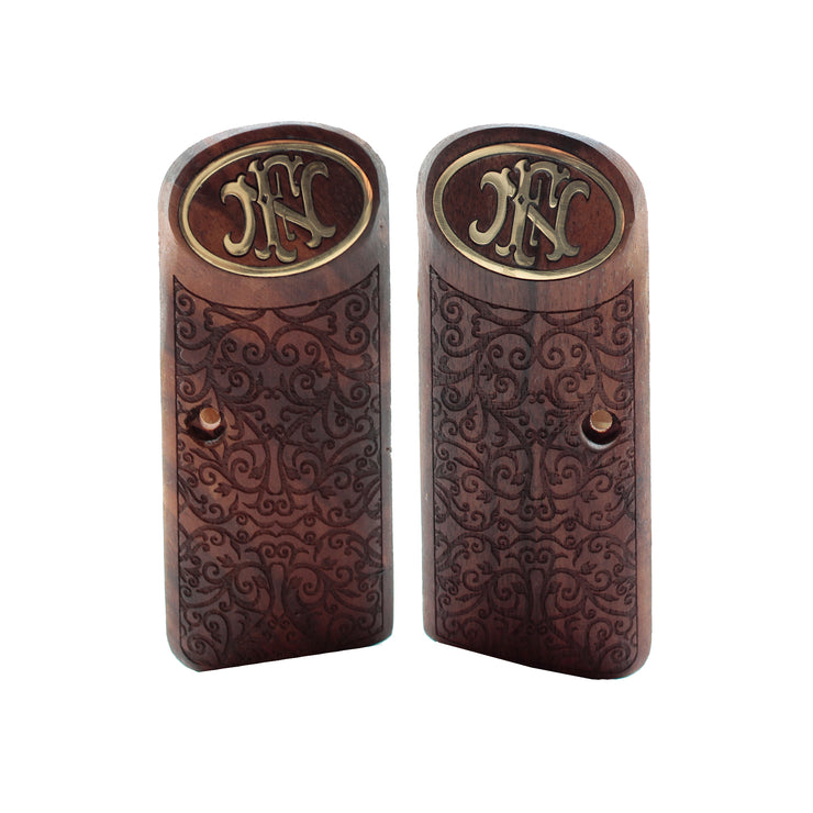 Browning FN 1922 Short Gold Logo Walnut Wood Gun Grips