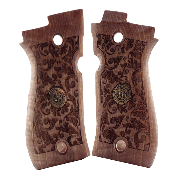 Beretta Mod 81 Wood Grips Gold Metal