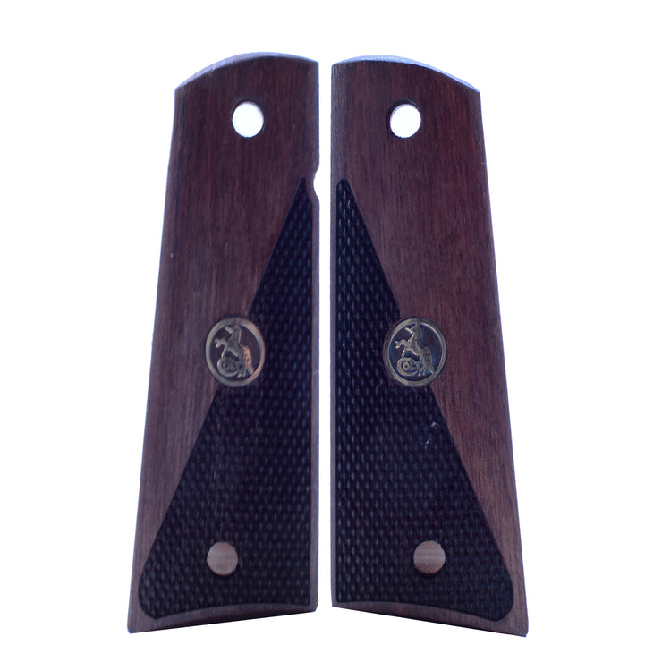 Nickel Finish 1911 Full Size Government Grips – Fits Colt, Kimber, Sig, Ruger, Taurus, Springfield, Para