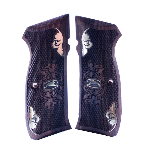 Cz 75 75B 85 85B  Gold Metal Wood Grips