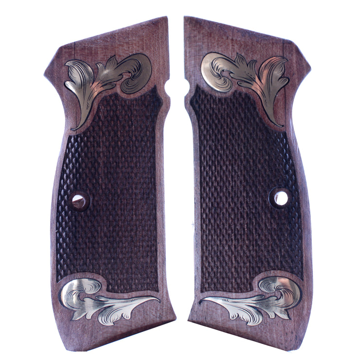 Cz 75 75B 85 85B  Gold Metal Wood Grips