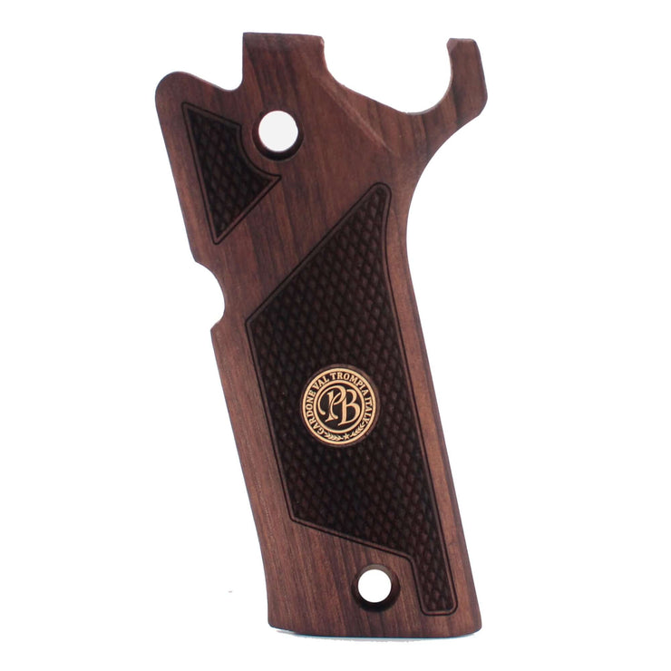 Beretta 92 Xi Wood Gun Grips  Gold Metal Logo (Does not fit Performance Model)