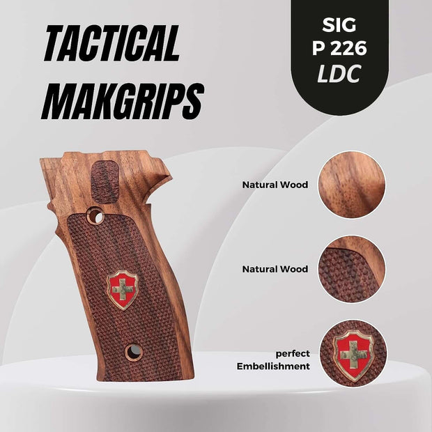 Sig Sauer P226 LDC II and LDC 2 Walnut Wood Grips