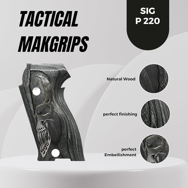 Sig P220 P 220 Gold Metal Grips ( Heel Mag Release )