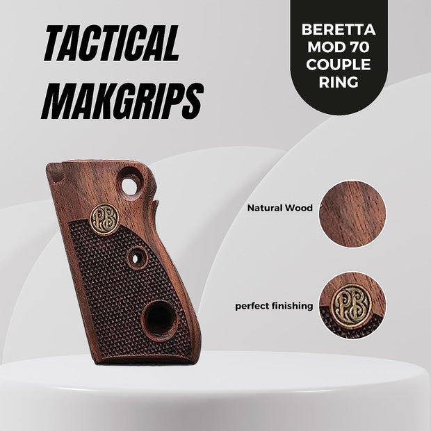 Beretta Mod 70 Double Safety Gold Metal Grips