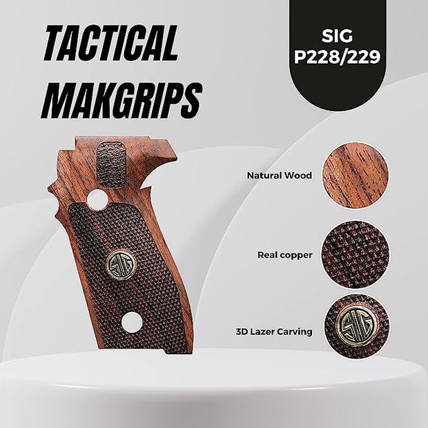 Sig Sauer P228 - P229 and M11-A1 Silver Metal Grips(P229 (DA/SA) (Doesn`t fit P229 Legion SAO))