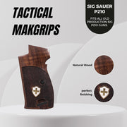 SIG P210 Landyard Wood Gold Metal Grips