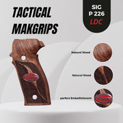 Sig Sauer P226 LDC II and LDC 2 Walnut Wood Grips Silver Metal Logo ürününün kopyası
