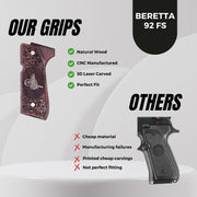 Beretta 92F 92 F 92FS 92 FS 92A1 92 A1 96 98 M9 M9A1 And Girsan Regard MC Gun Gold Metal Grips