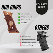 Colt 1911 Grips Professionel Shooting Grips Target Gold Metal Grips