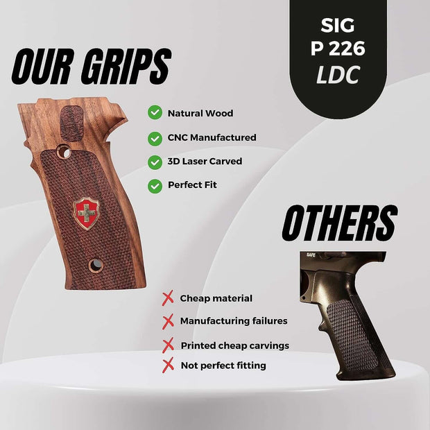 Sig Sauer P226 LDC II and LDC 2 Walnut Wood Grips