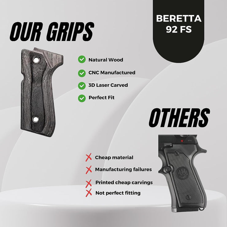 Beretta 92F 92 F 92FS 92 FS 92A1 92 A1 96 98 M9 M9A1 And Girsan Regard MC Lamination Gun Grips