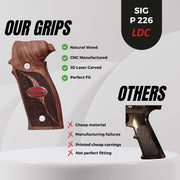 Sig Sauer P226 LDC II and LDC 2 Walnut Wood Grips Silver Metal Logo ürününün kopyası