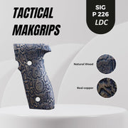 Sig Sauer P226 LDC II and LDC 2 Walnut Wood Grips Snake Laser Gravür