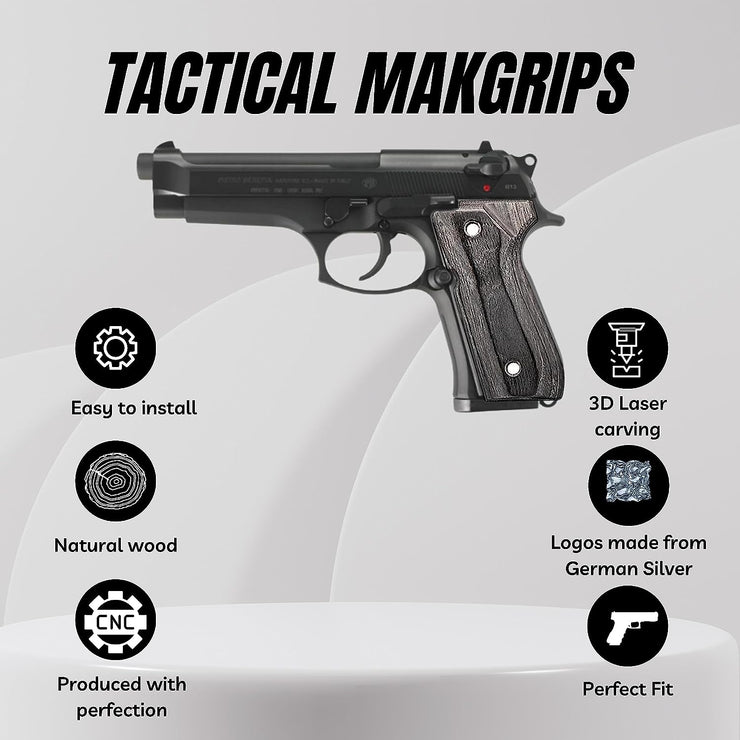 Beretta 92F 92 F 92FS 92 FS 92A1 92 A1 96 98 M9 M9A1 And Girsan Regard MC Lamination Gun Grips