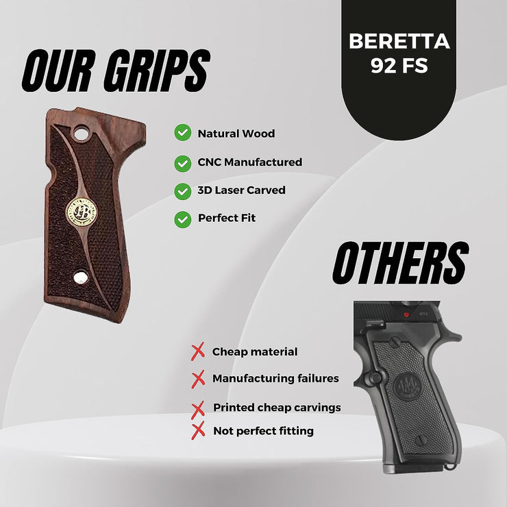 Beretta 92F 92 F 92FS 92 FS 92A1 92 A1 96 98 M9 M9A1 And Girsan Regard MC Gold Metal Grips
