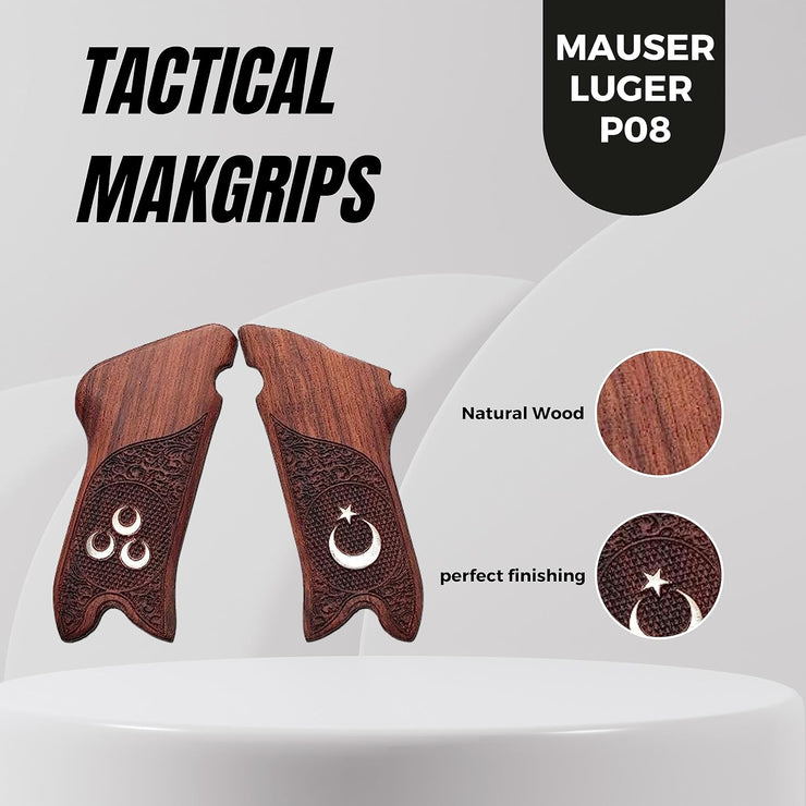 Mauser Luger P08 Gun Grips, Wooden Grips